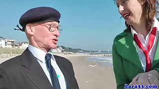 Brit milf fingered and fucked nearby aged trio